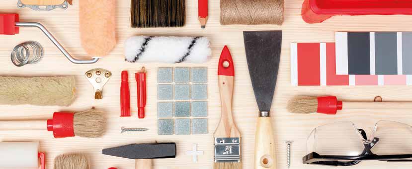 Paint color palette and decorative finish tools