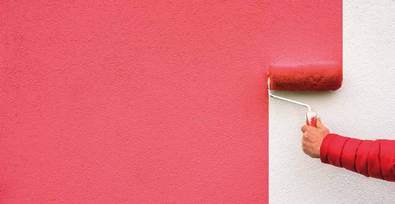 Decorative accent wall paint roller application