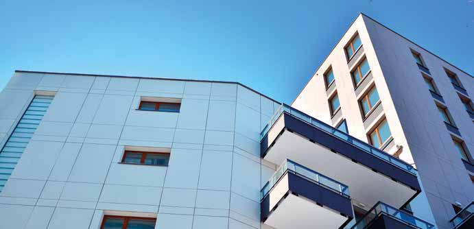 Modern building exterior painting project